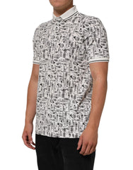 Dolce & Gabbana White Musical Print Collared Polo T-shirt - IT52 | XL