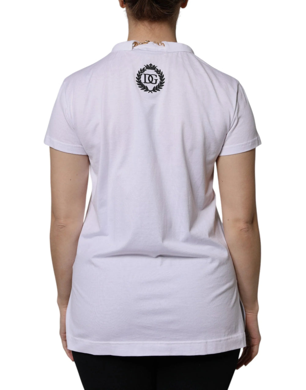 Dolce & Gabbana White Necklace Cotton Short Sleeve T-shirt - T-Shirts