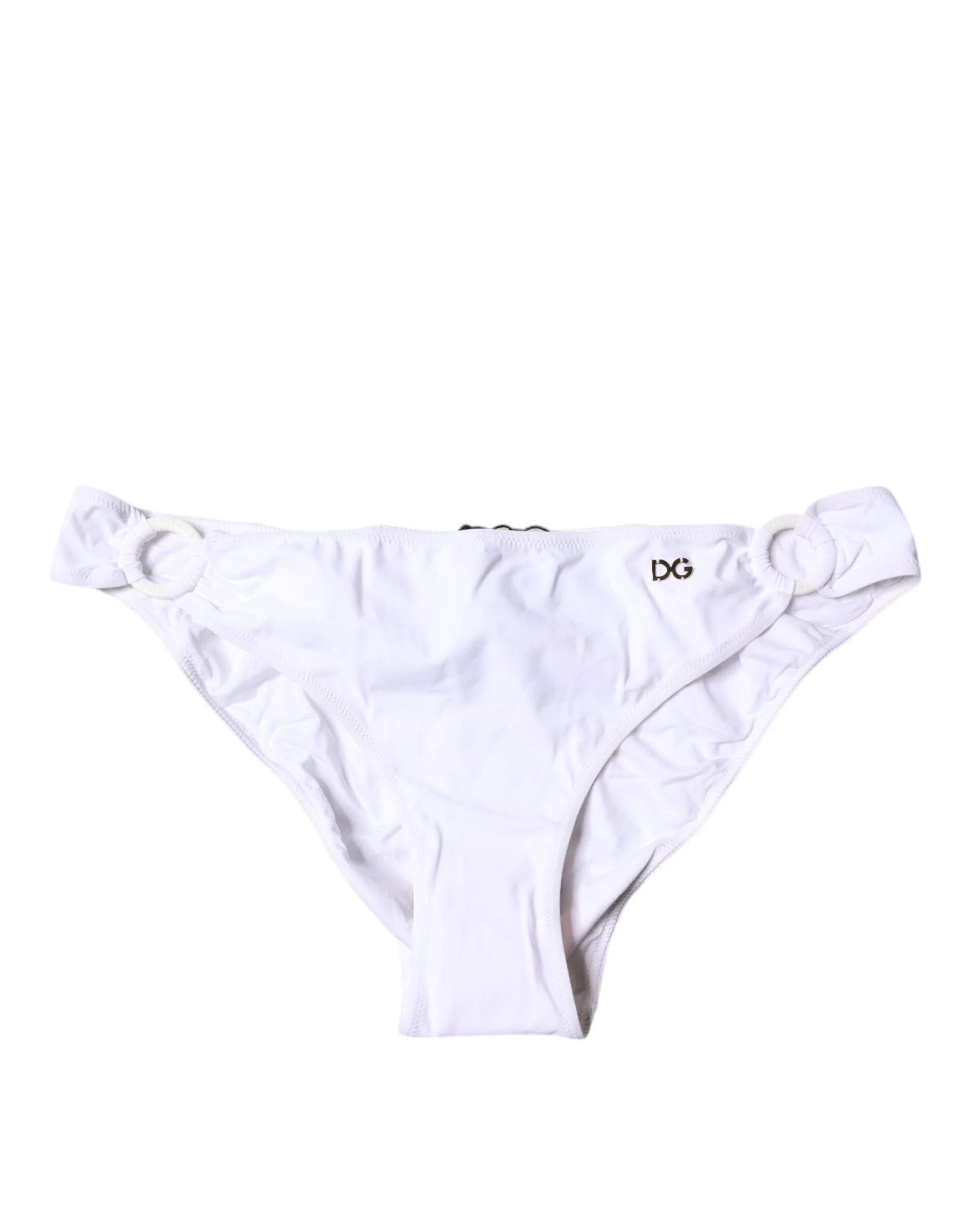 Dolce & Gabbana White Nylon Beachwear Bikini Bottom Swimwear - Classic Bikinis