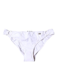 Dolce & Gabbana White Nylon Beachwear Bikini Bottom Swimwear - Classic Bikinis
