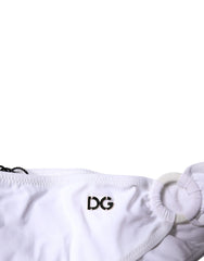 Dolce & Gabbana White Nylon Beachwear Bikini Bottom Swimwear - Classic Bikinis