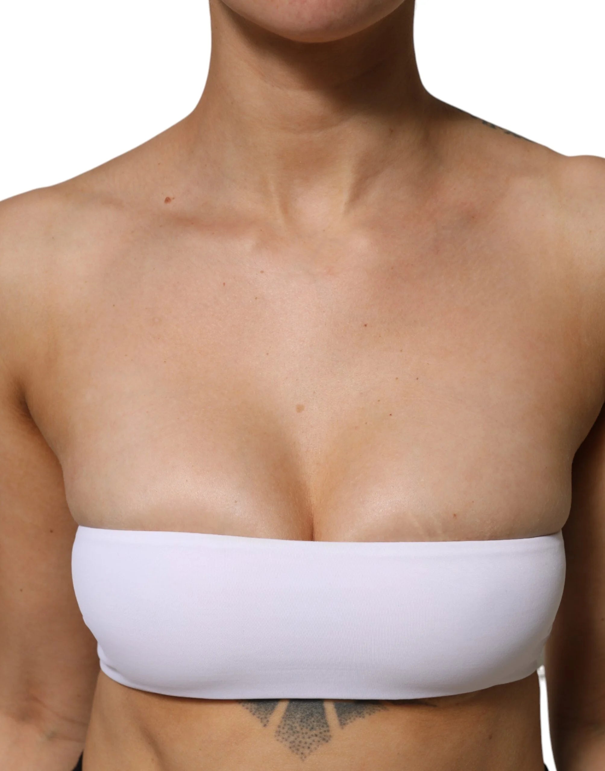 Dolce & Gabbana White Nylon Blend Bandeau Strapless Tube Top - IT40|S - Tank Tops