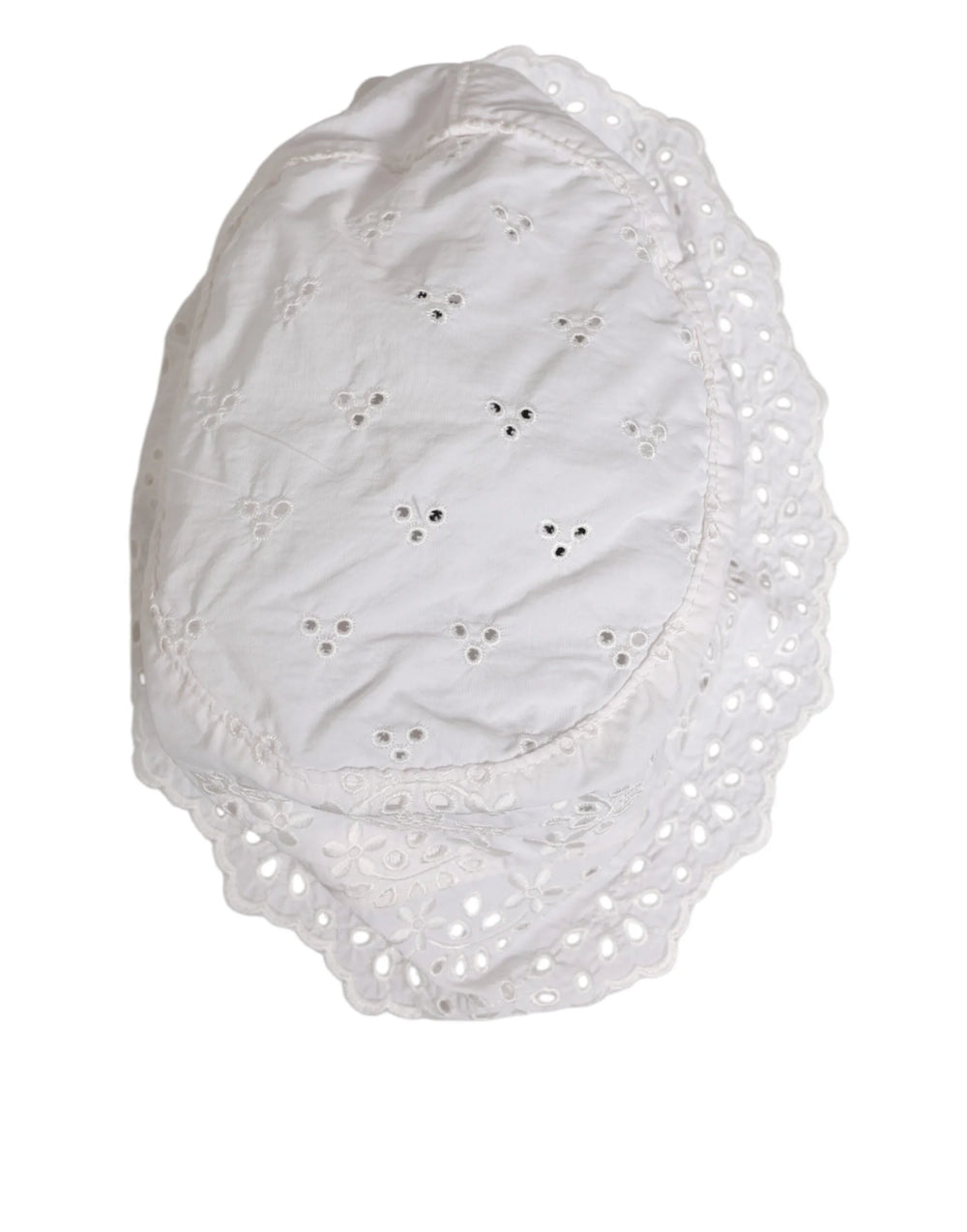 Dolce & Gabbana White Nylon Cut Out Bucket Logo Capello Hat - 57 cm|S - Bucket Hats