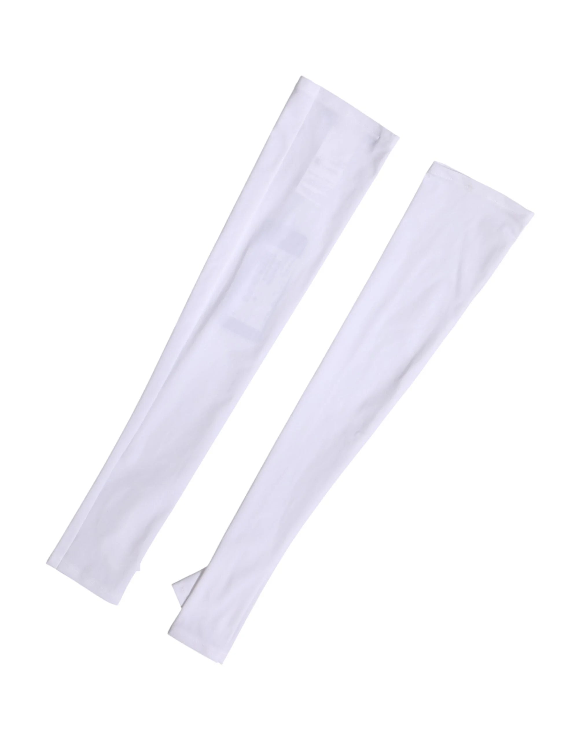 Dolce & Gabbana White Nylon Fingerless Elbow Length Mitten Gloves - 7|S - Gloves & Mittens