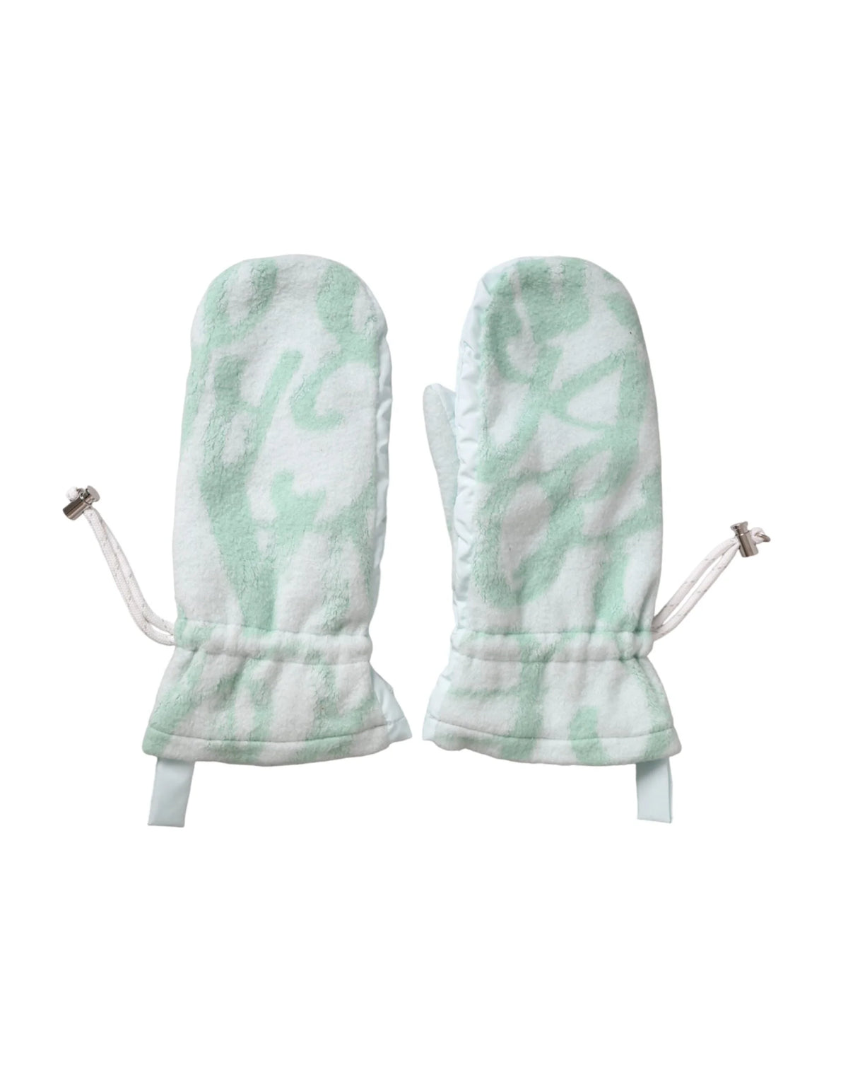 Dolce & Gabbana White Nylon Fleece Wrist Length Mitten Gloves - 8|M - Gloves & Mittens