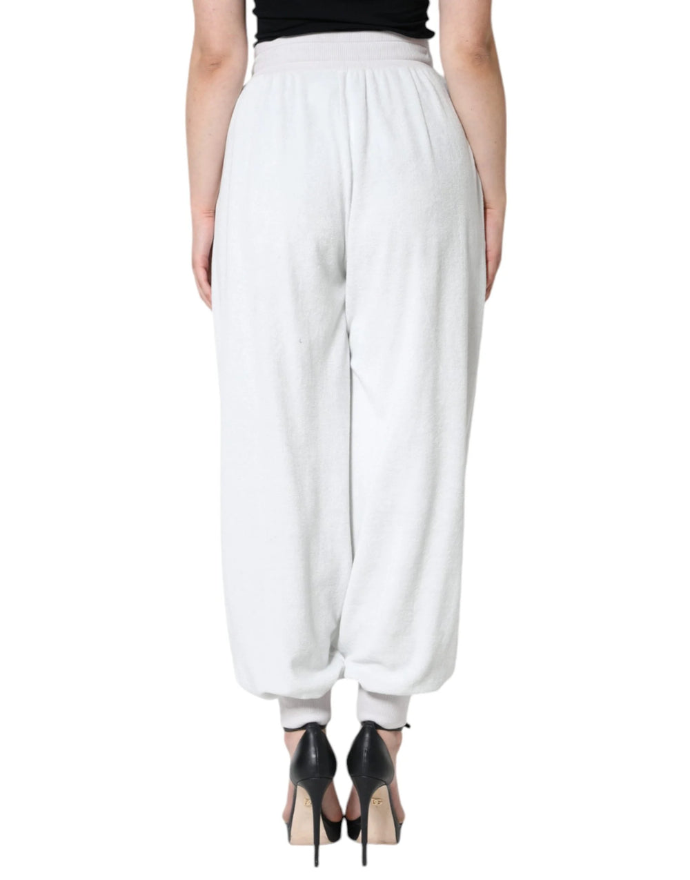 Dolce & Gabbana White Nylon Jogger Sweatpants Pants - IT40|S - Joggers