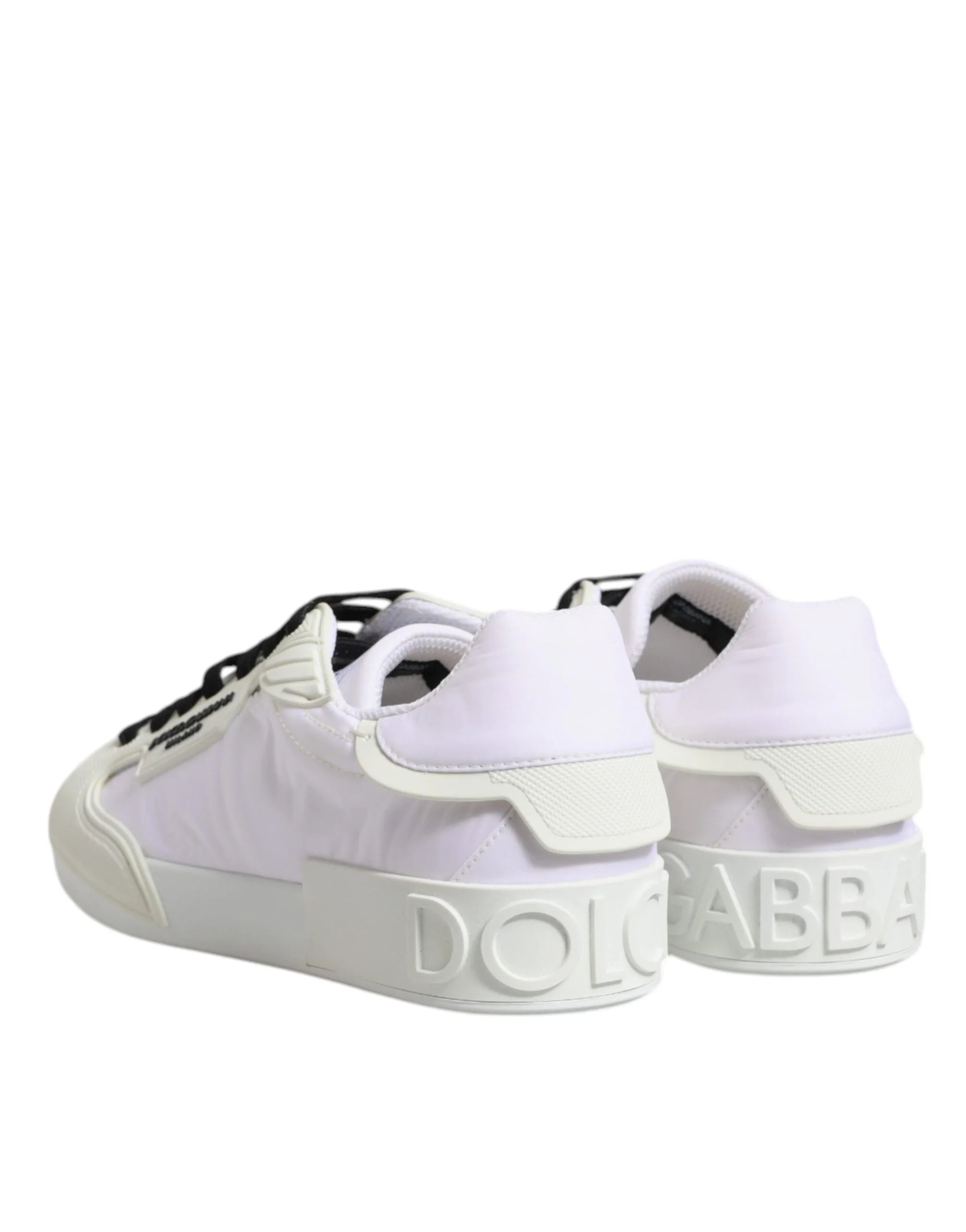 Dolce & Gabbana White Nylon Leather Low Top Sneakers Shoes - EU39/US6 - Sneakers
