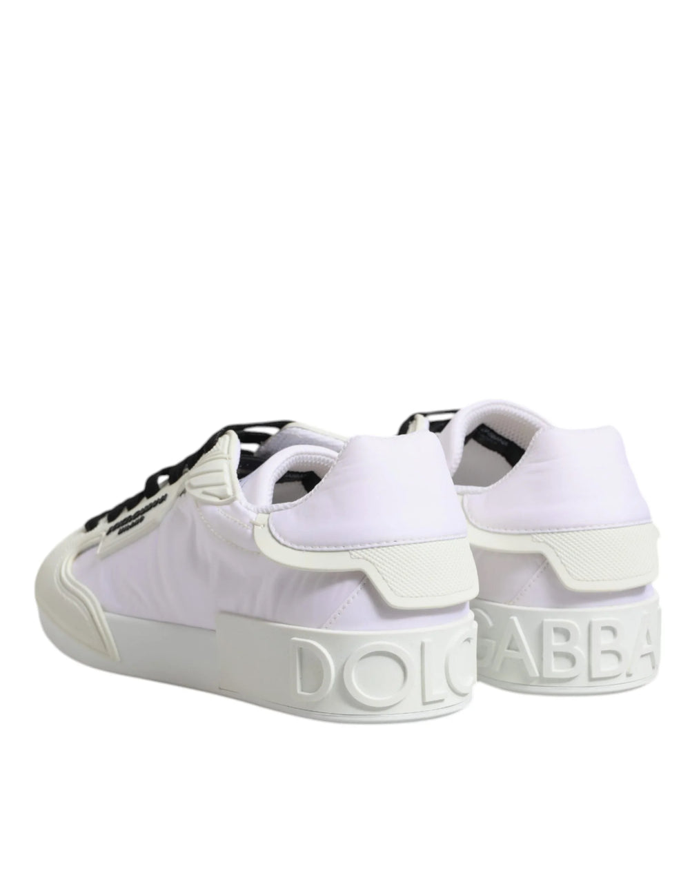 Dolce & Gabbana White Nylon Leather Low Top Sneakers Shoes - EU39/US6 - Sneakers