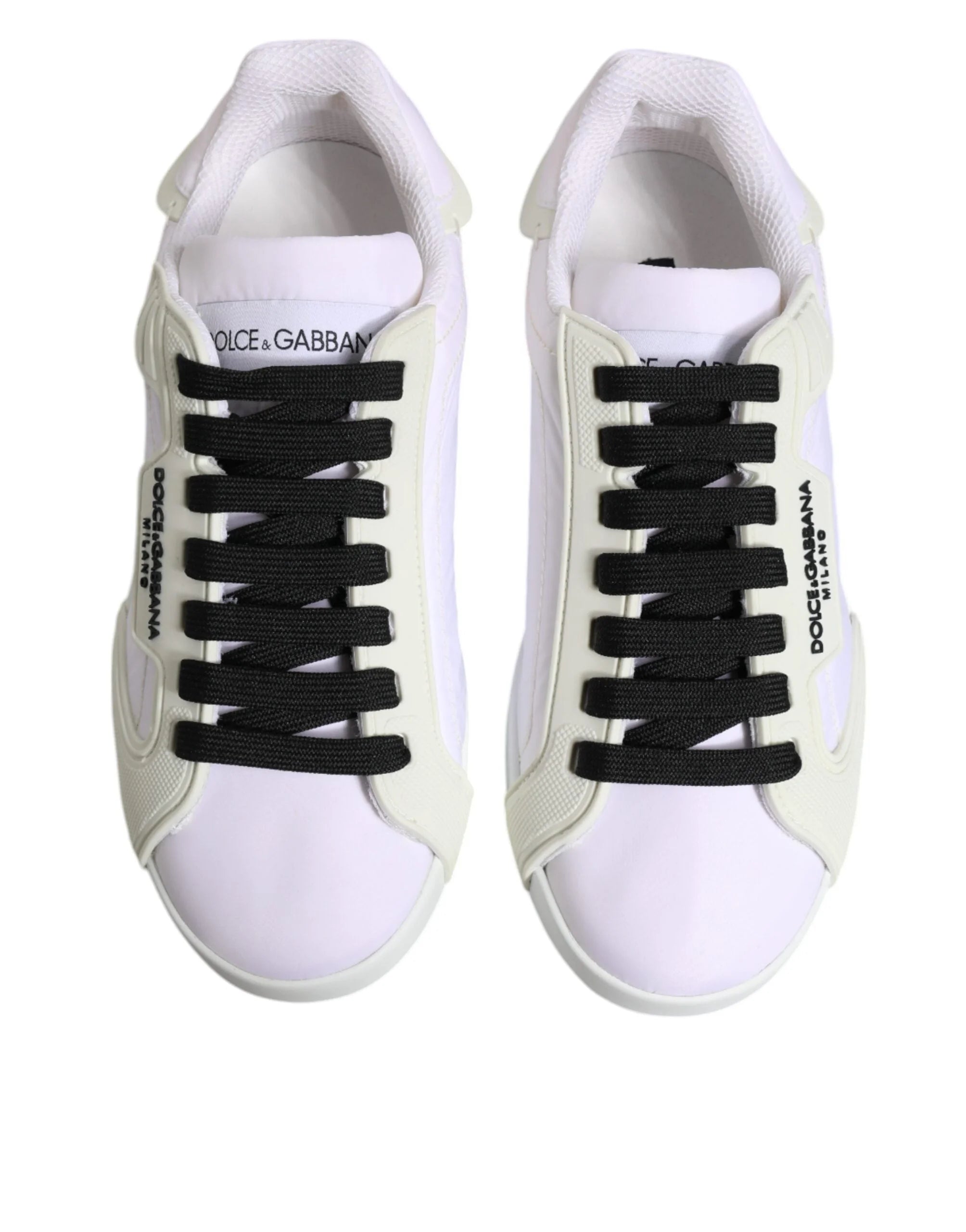Dolce & Gabbana White Nylon Leather Low Top Sneakers Shoes - EU39/US6 - Sneakers