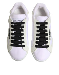 Dolce & Gabbana White Nylon Leather Low Top Sneakers Shoes - EU39/US6 - Sneakers