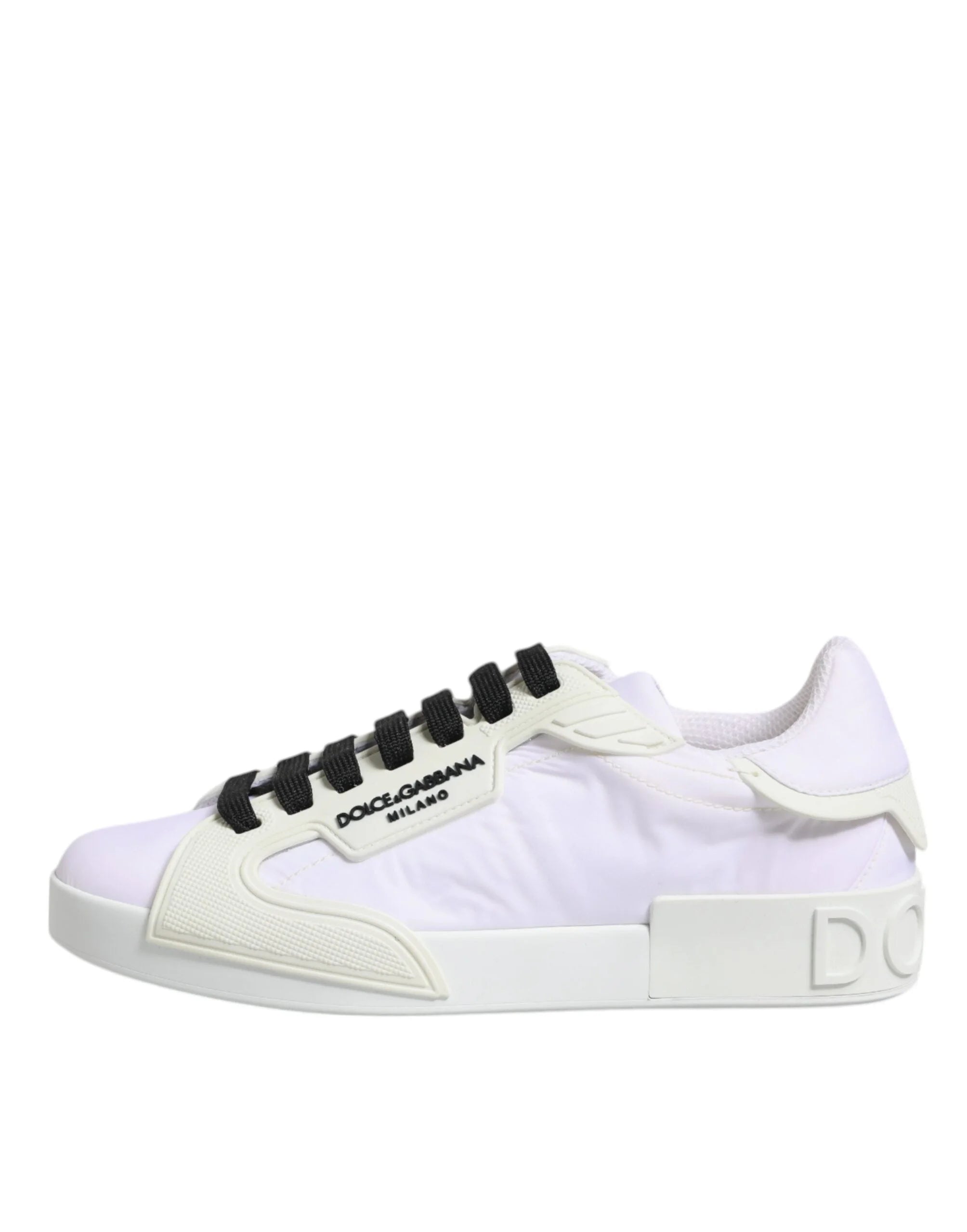 Dolce & Gabbana White Nylon Leather Low Top Sneakers Shoes - EU39/US6 - Sneakers