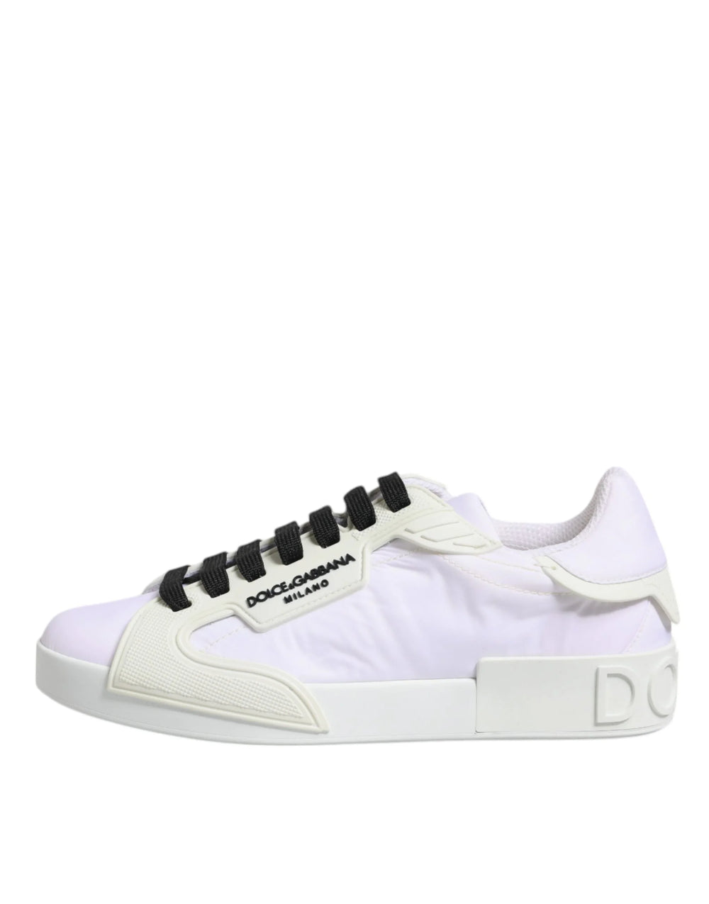Dolce & Gabbana White Nylon Leather Low Top Sneakers Shoes - EU39/US6 - Sneakers
