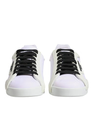 Dolce & Gabbana White Nylon Leather Low Top Sneakers Shoes - EU39/US6 - Sneakers