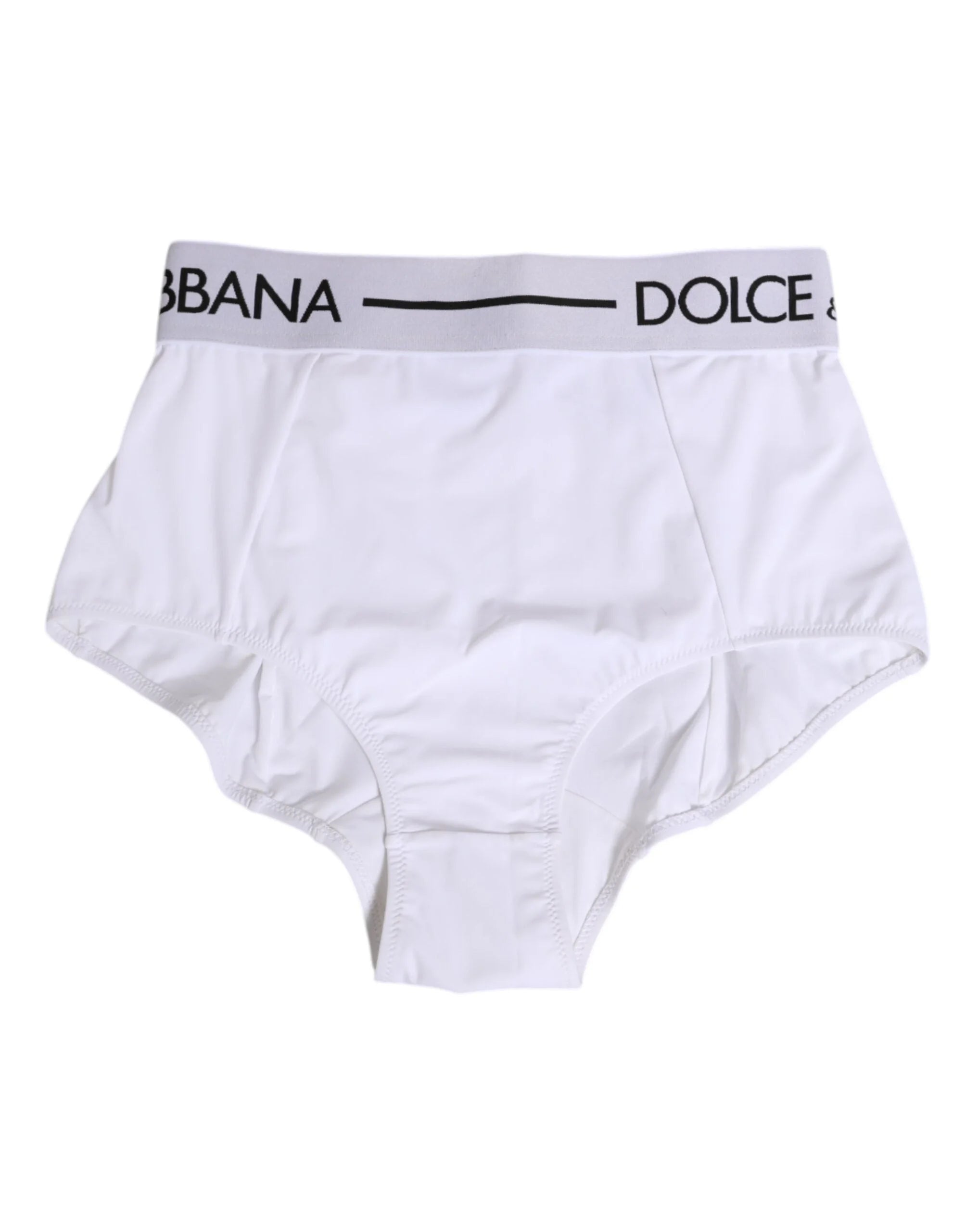 Dolce & Gabbana White Nylon Logo Waistband Coulotte Underwear - IT40|S - Boyshorts