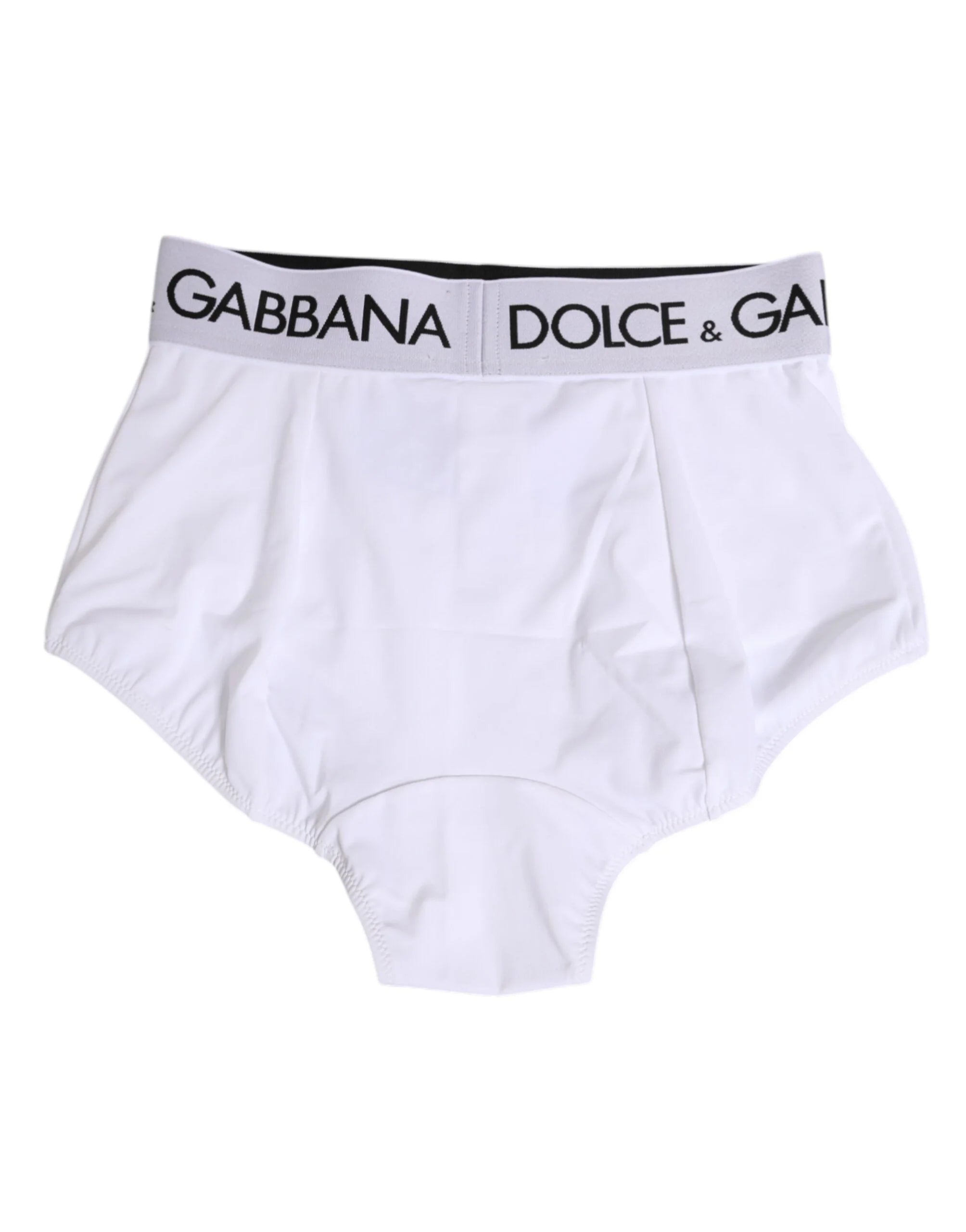 Dolce & Gabbana White Nylon Logo Waistband Coulotte Underwear - IT40|S - Boyshorts