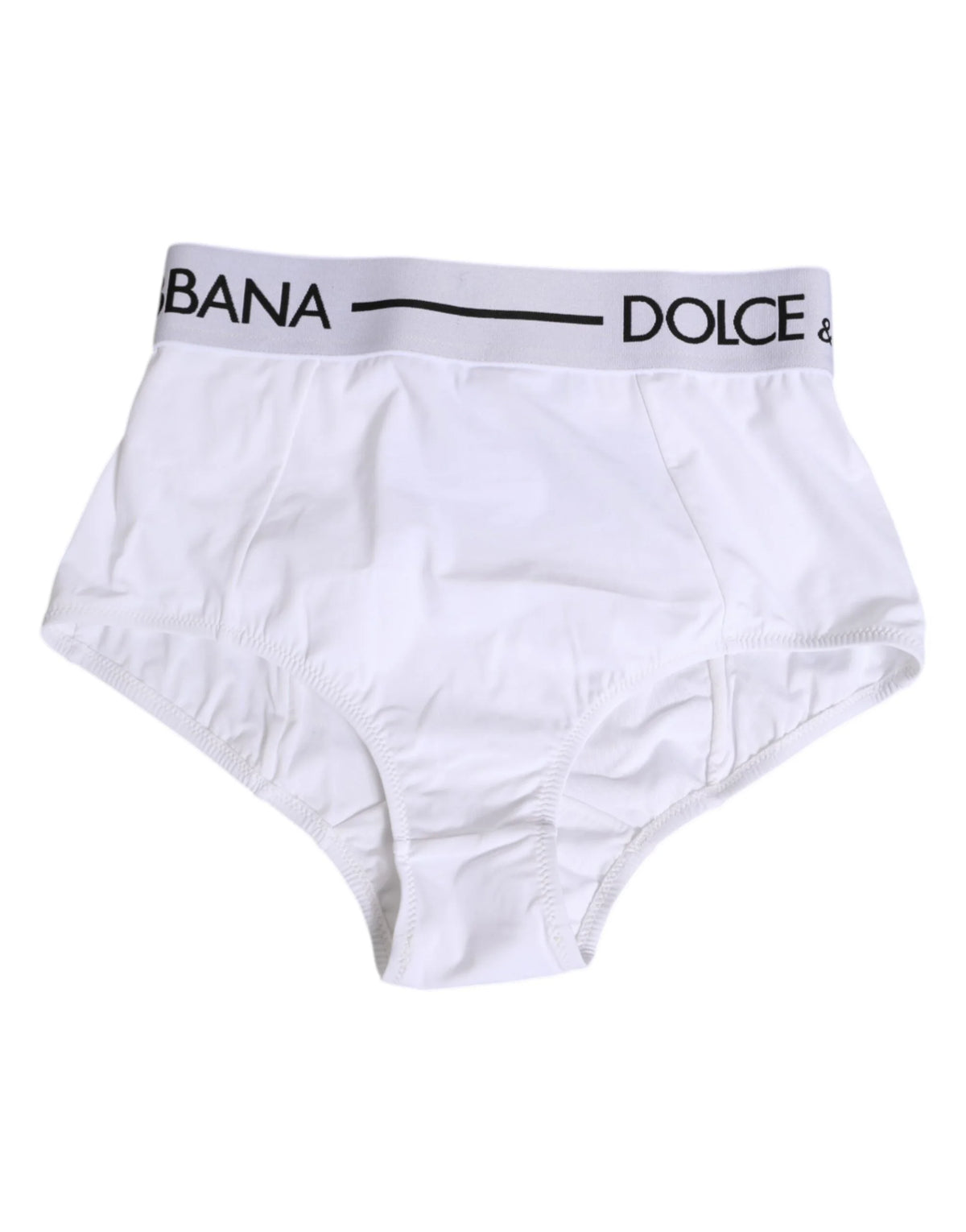 Dolce & Gabbana White Nylon Logo Waistband Panty Underwear - IT40|S - Briefs