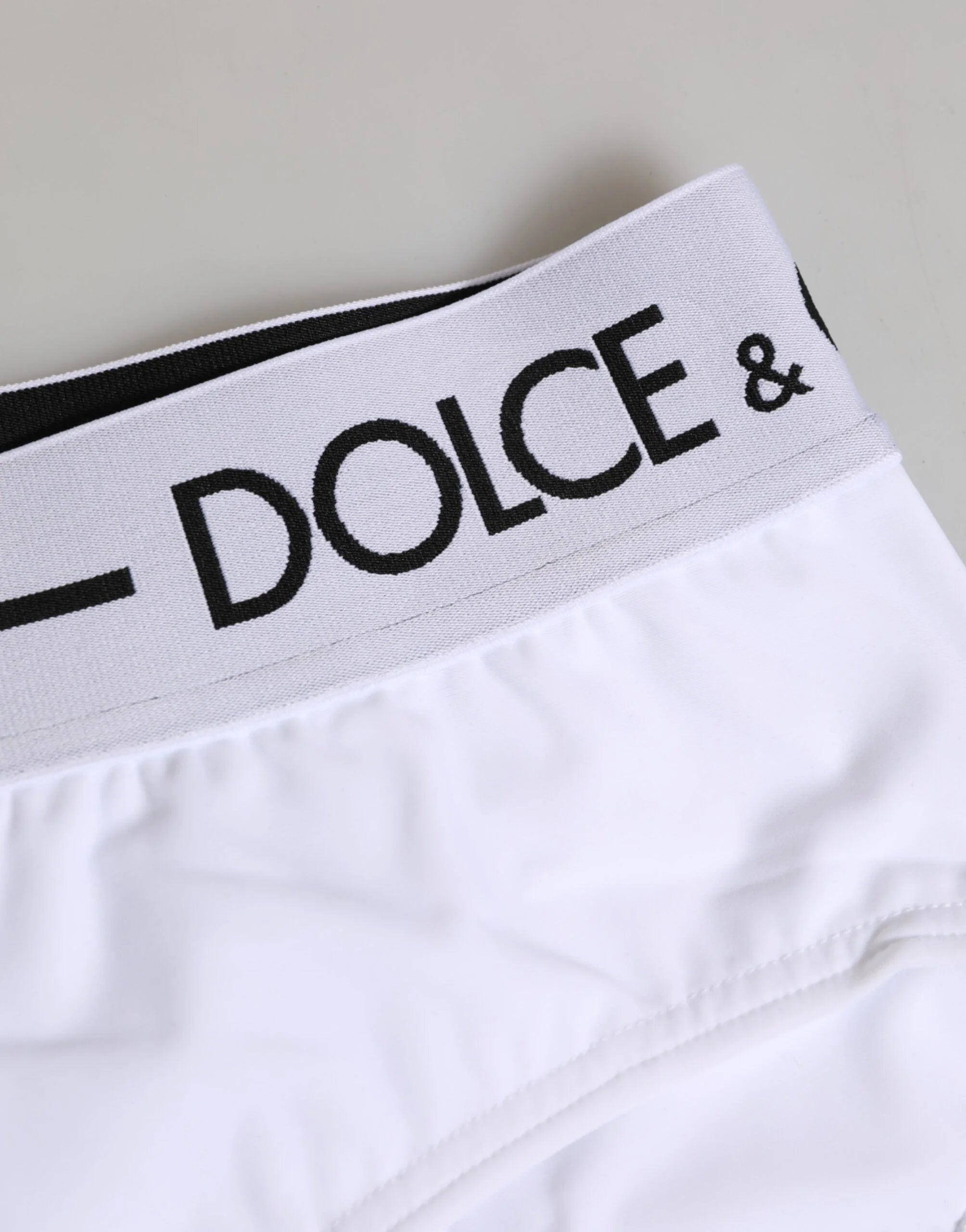 Dolce & Gabbana White Nylon Logo Waistband Shorts Underwear - IT40|S