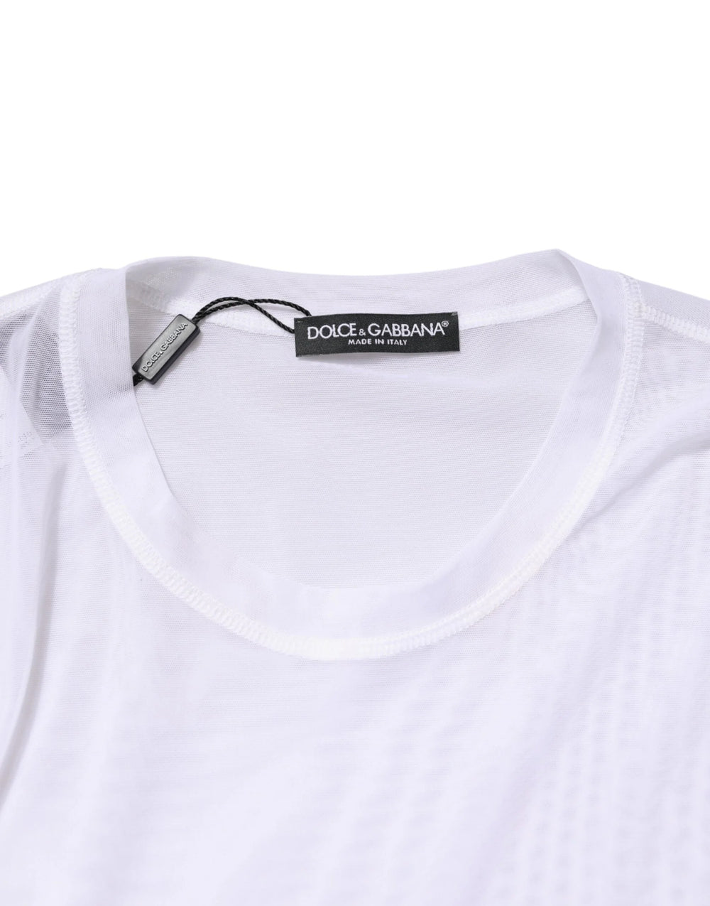 Dolce & Gabbana White Nylon Long Sleeves Crewneck T-Shirt - IT50 | L