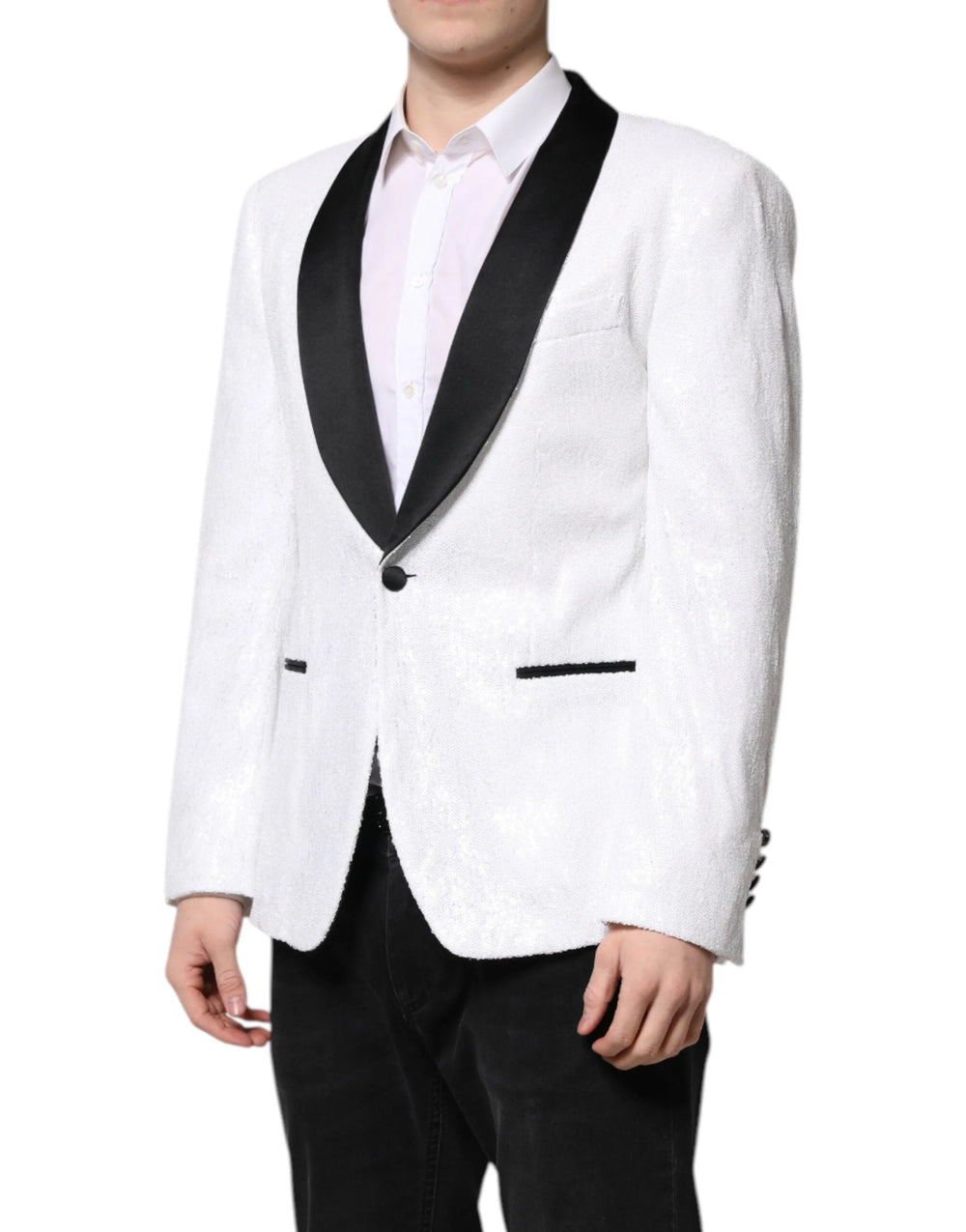 Dolce & Gabbana White Nylon Single Breasted Coat Blazer - IT50 | L - Sport Jackets