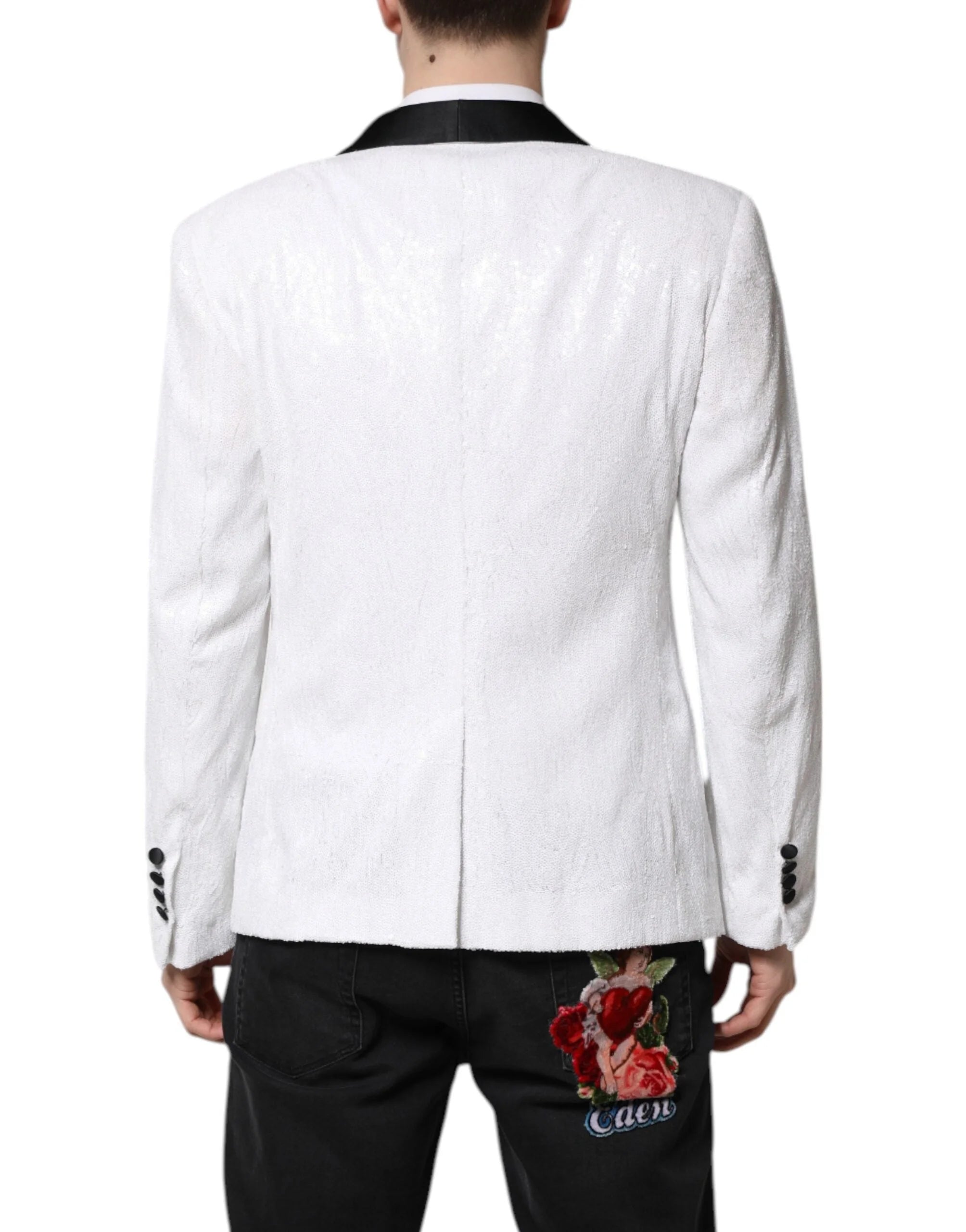 Dolce & Gabbana White Nylon Single Breasted Coat Blazer - IT50 | L - Sport Jackets