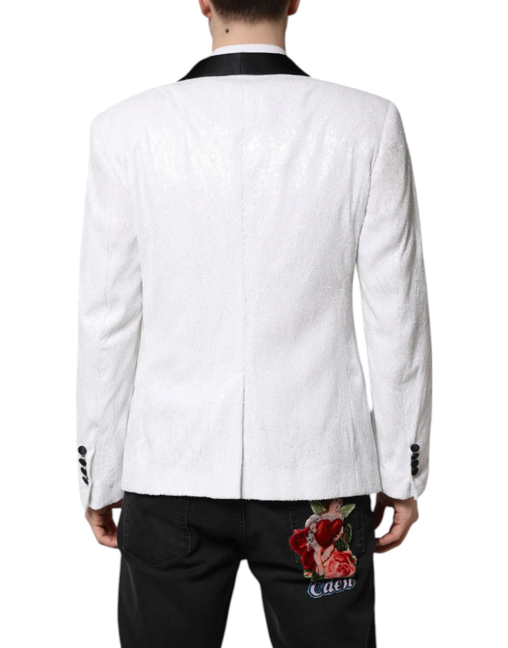 Dolce & Gabbana White Nylon Single Breasted Coat Blazer - IT50 | L - Sport Jackets