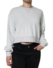 Dolce & Gabbana White Nylon Stretch Crew Neck Pullover Sweater - IT40|S - Sweaters