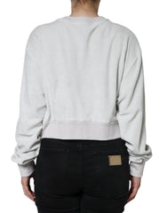 Dolce & Gabbana White Nylon Stretch Crew Neck Pullover Sweater - IT40|S - Sweaters