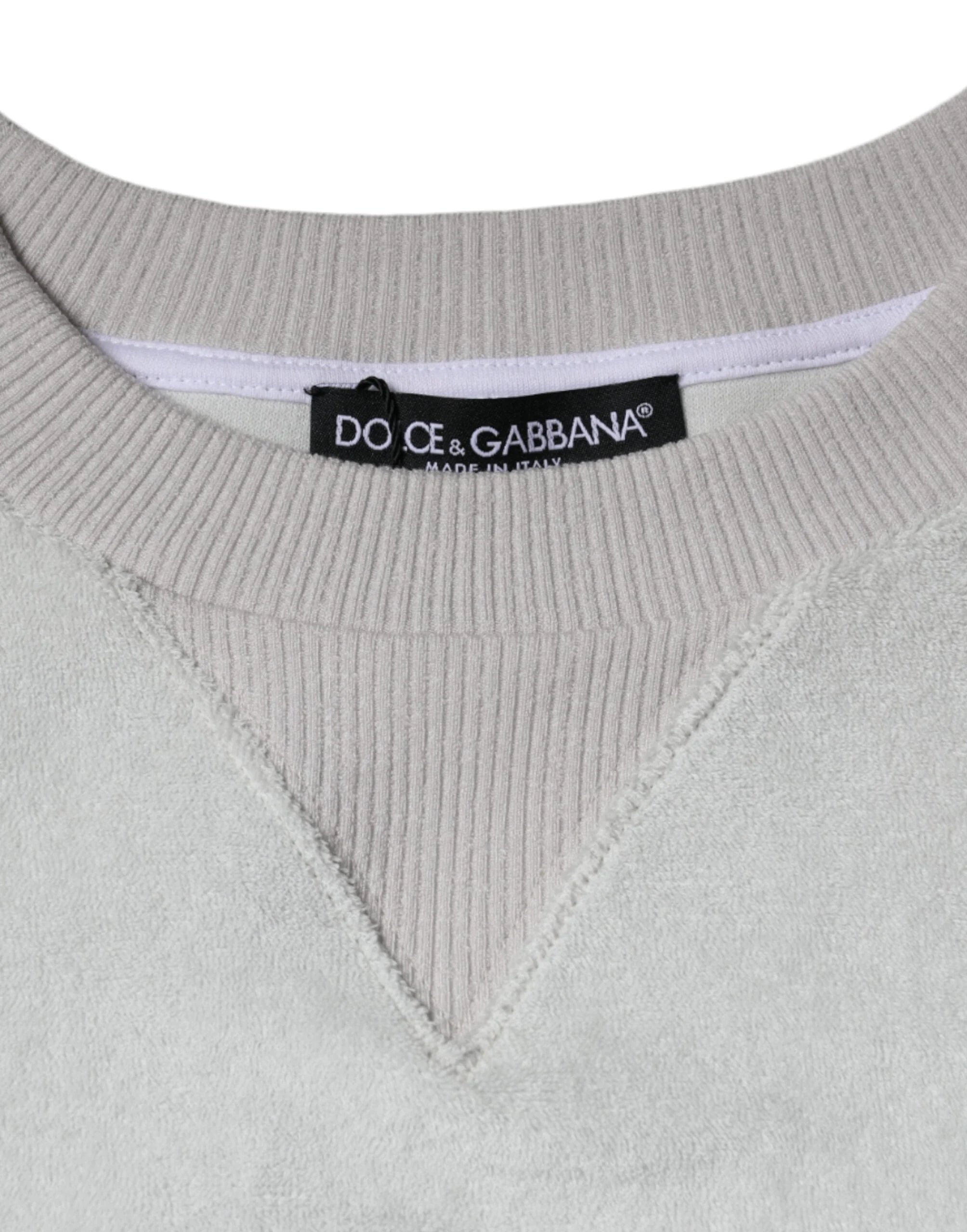 Dolce & Gabbana White Nylon Stretch Crew Neck Pullover Sweater - IT40|S - Sweaters
