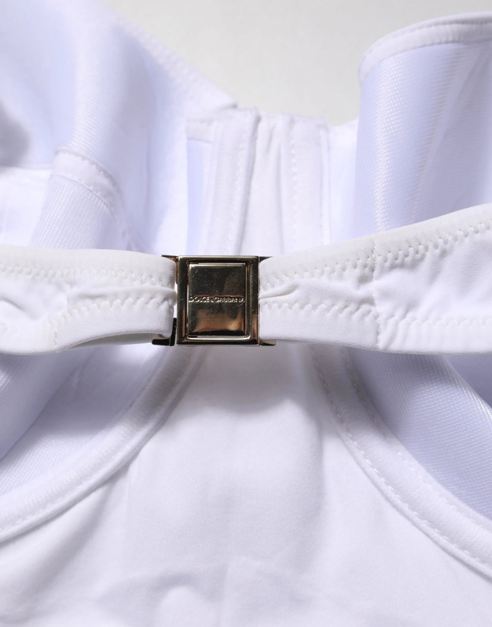 Dolce & Gabbana White Padded Balconette One Piece Swimwear - IT5 | XL