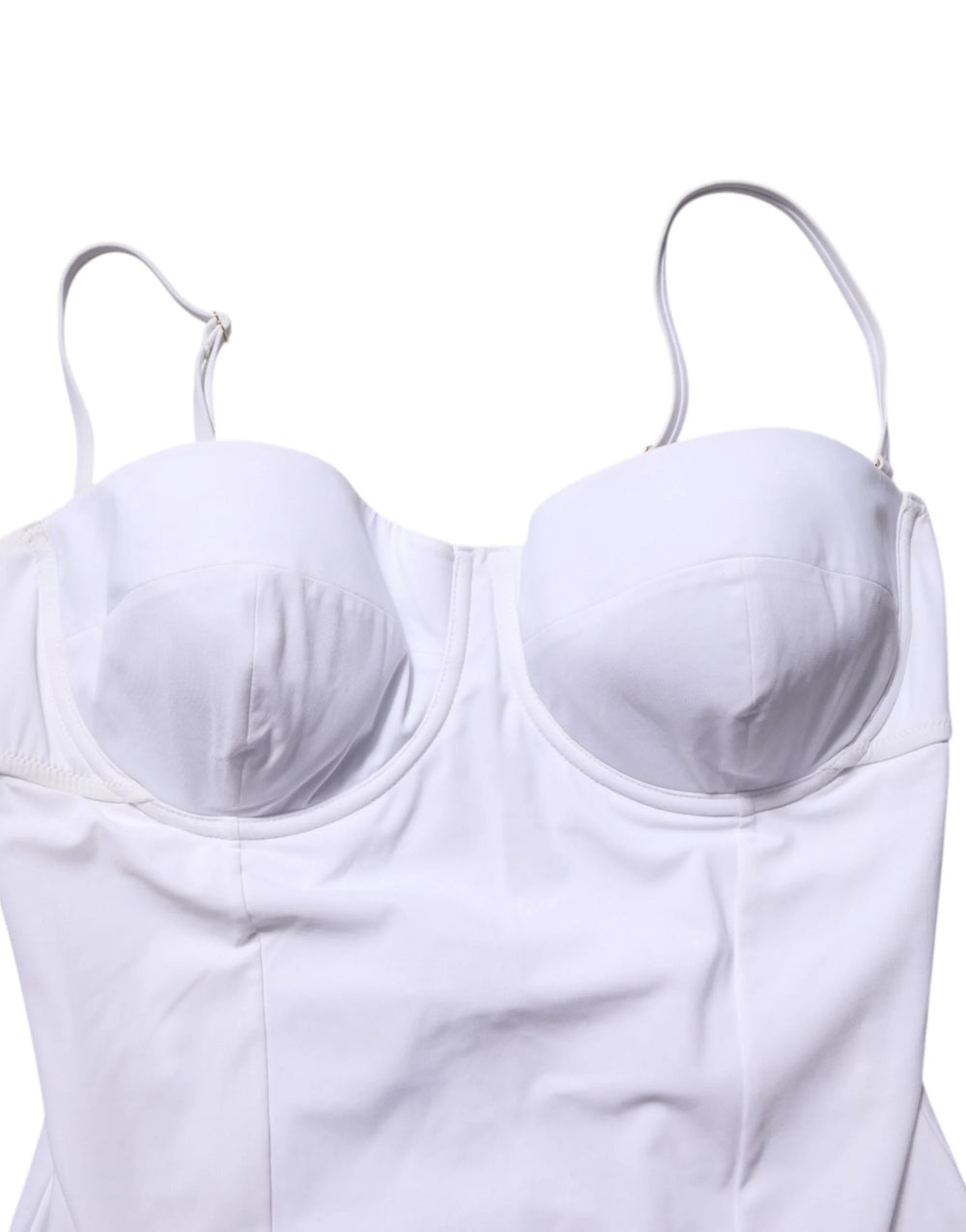Dolce & Gabbana White Padded Balconette One Piece Swimwear - IT5 | XL - One-Piece Swimsuits