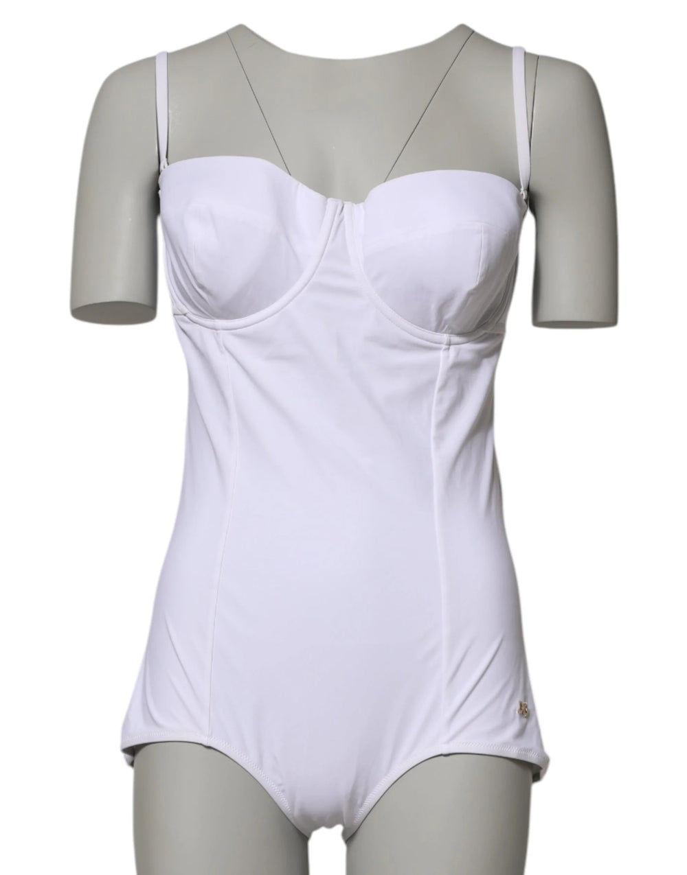 Dolce & Gabbana White Padded Balconette One Piece Swimwear - IT5 | XL - One-Piece Swimsuits