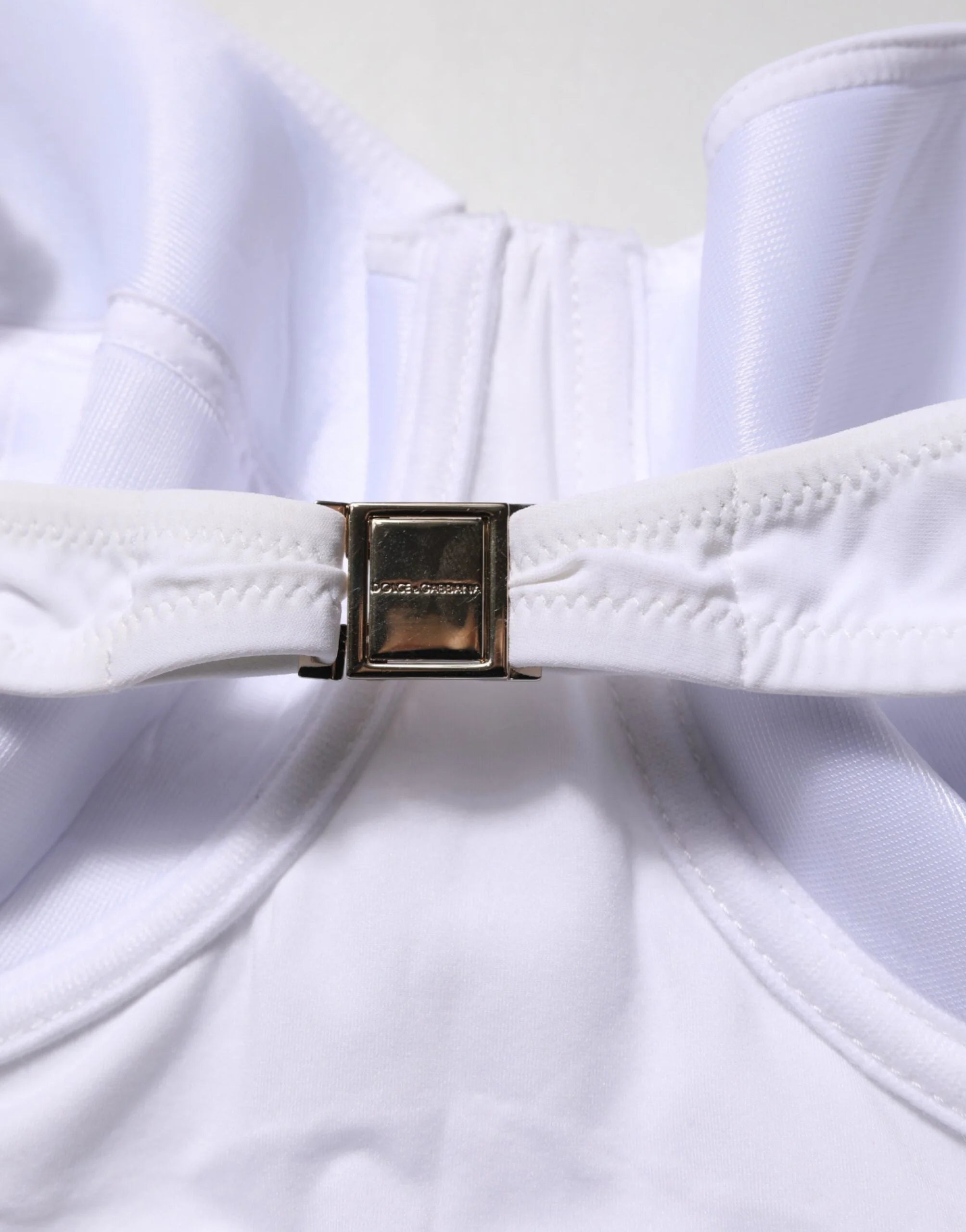 Dolce & Gabbana White Padded Balconette One Piece Swimwear - IT5 | XL - One-Piece Swimsuits