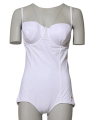 Dolce & Gabbana White Padded Balconette One Piece Swimwear - IT5 | XL