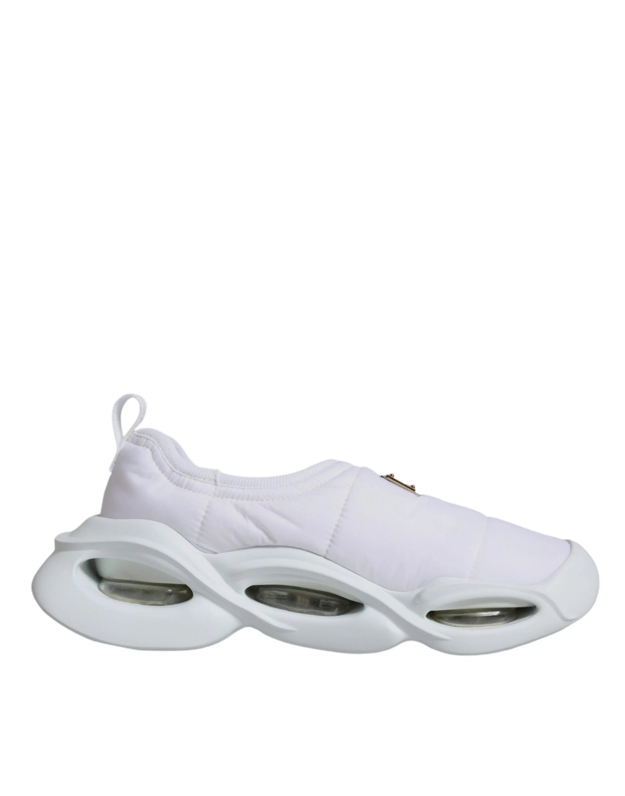 Dolce & Gabbana White Padded Fabric Low Top Sneakers Shoes - EU39/US8.5