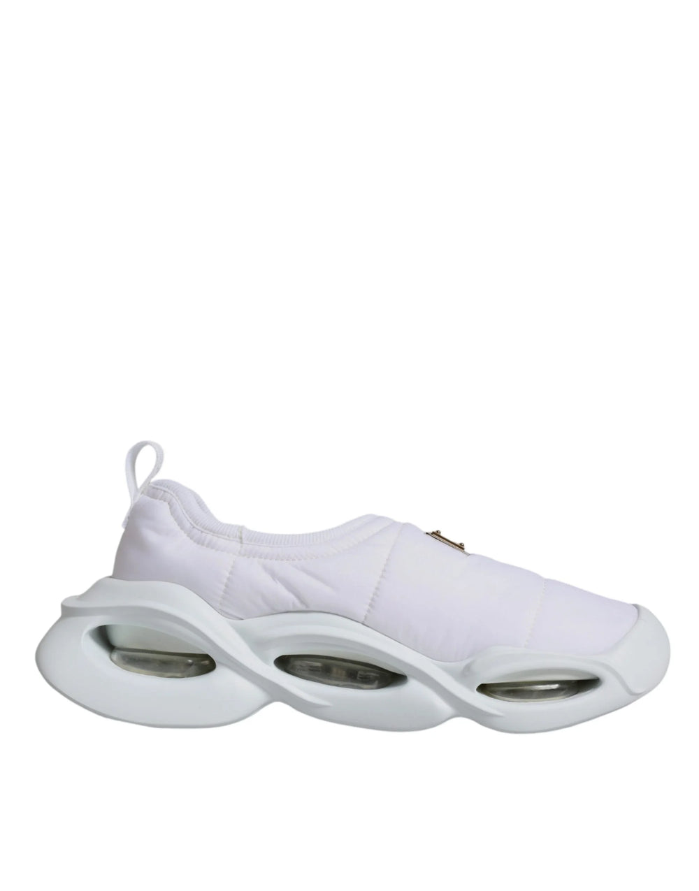 Dolce & Gabbana White Padded Fabric Low Top Sneakers Shoes - EU39/US8.5