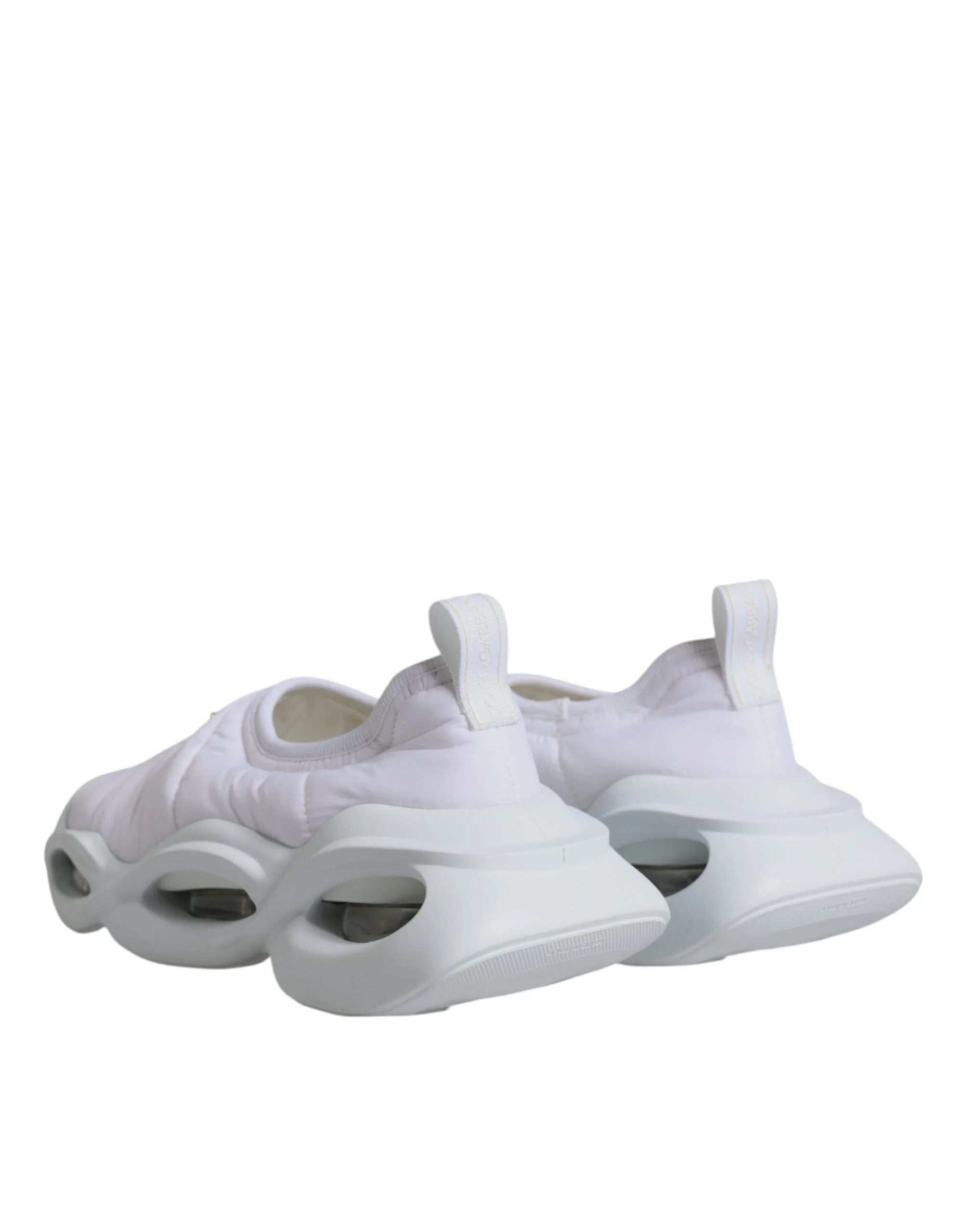 Dolce & Gabbana White Padded Fabric Low Top Sneakers Shoes - EU39/US8.5