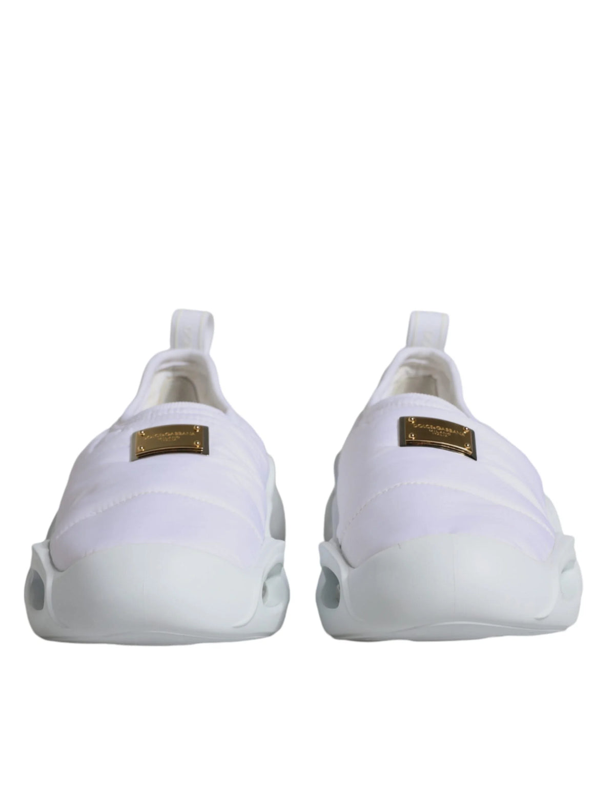 Dolce & Gabbana White Padded Fabric Low Top Sneakers Shoes - EU39/US8.5
