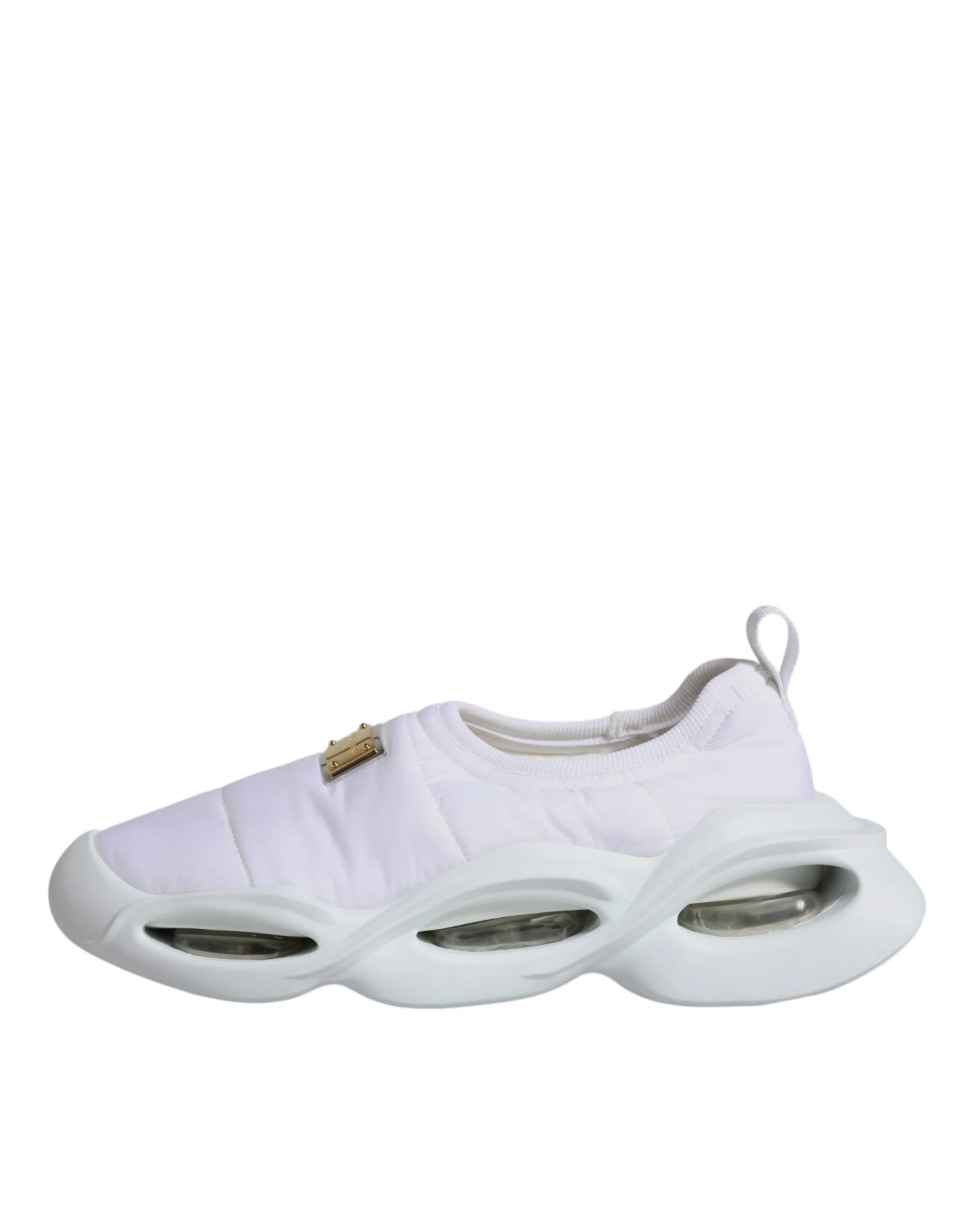 Dolce & Gabbana White Padded Fabric Low Top Sneakers Shoes - EU39/US8.5