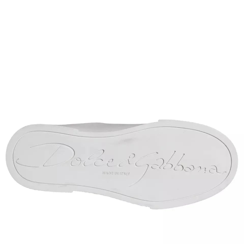 Dolce & Gabbana White Patch Calfskin Nappa Portofino Sneakers Shoes - EU35/US4.5 - Sneakers