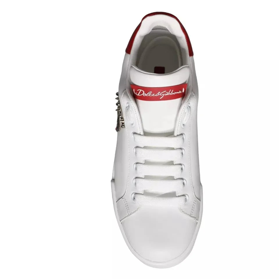 Dolce & Gabbana White Patch Calfskin Nappa Portofino Sneakers Shoes - EU35/US4.5 - Sneakers