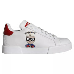 Dolce & Gabbana White Patch Calfskin Nappa Portofino Sneakers Shoes - EU35/US4.5 - Sneakers