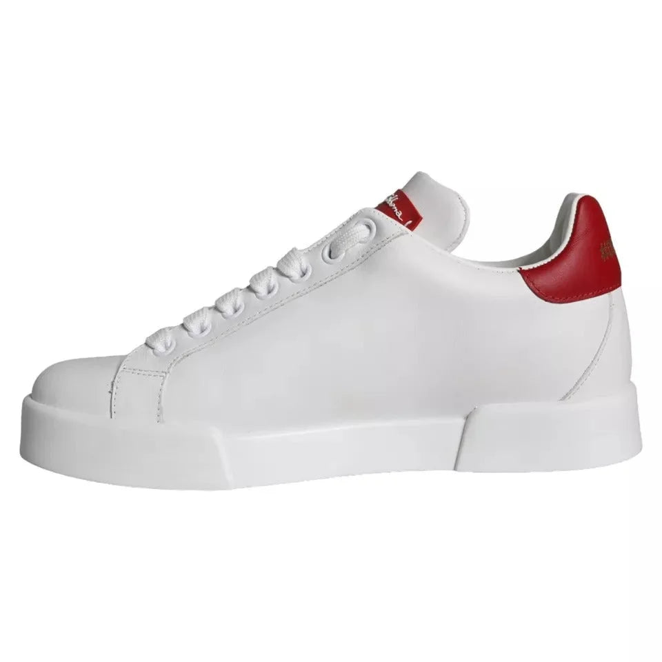 Dolce & Gabbana White Patch Calfskin Nappa Portofino Sneakers Shoes - EU35/US4.5 - Sneakers