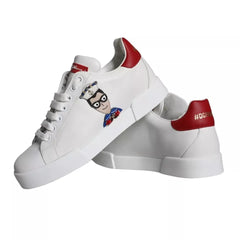 Dolce & Gabbana White Patch Calfskin Nappa Portofino Sneakers Shoes - EU35/US4.5 - Sneakers