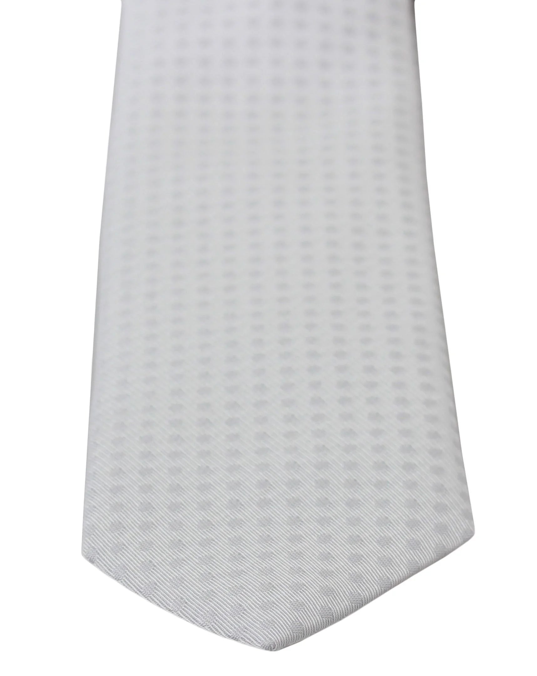 Dolce & Gabbana White Patterned Classic Mens Slim Necktie Tie - Neckties