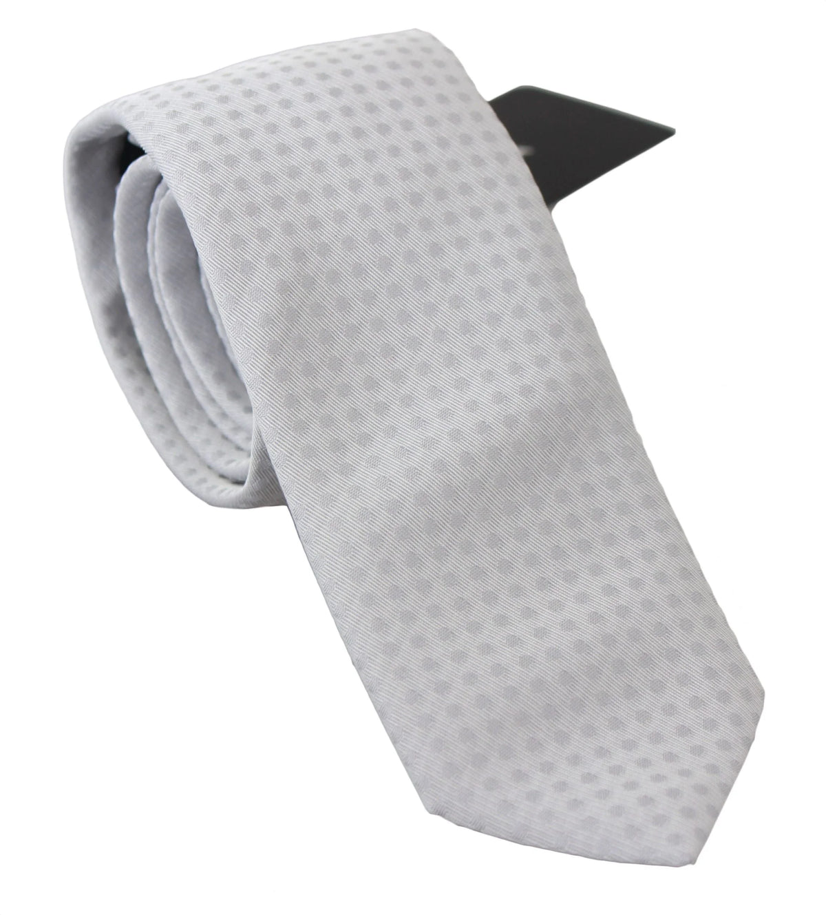 Dolce & Gabbana White Patterned Classic Mens Slim Necktie Tie - Neckties