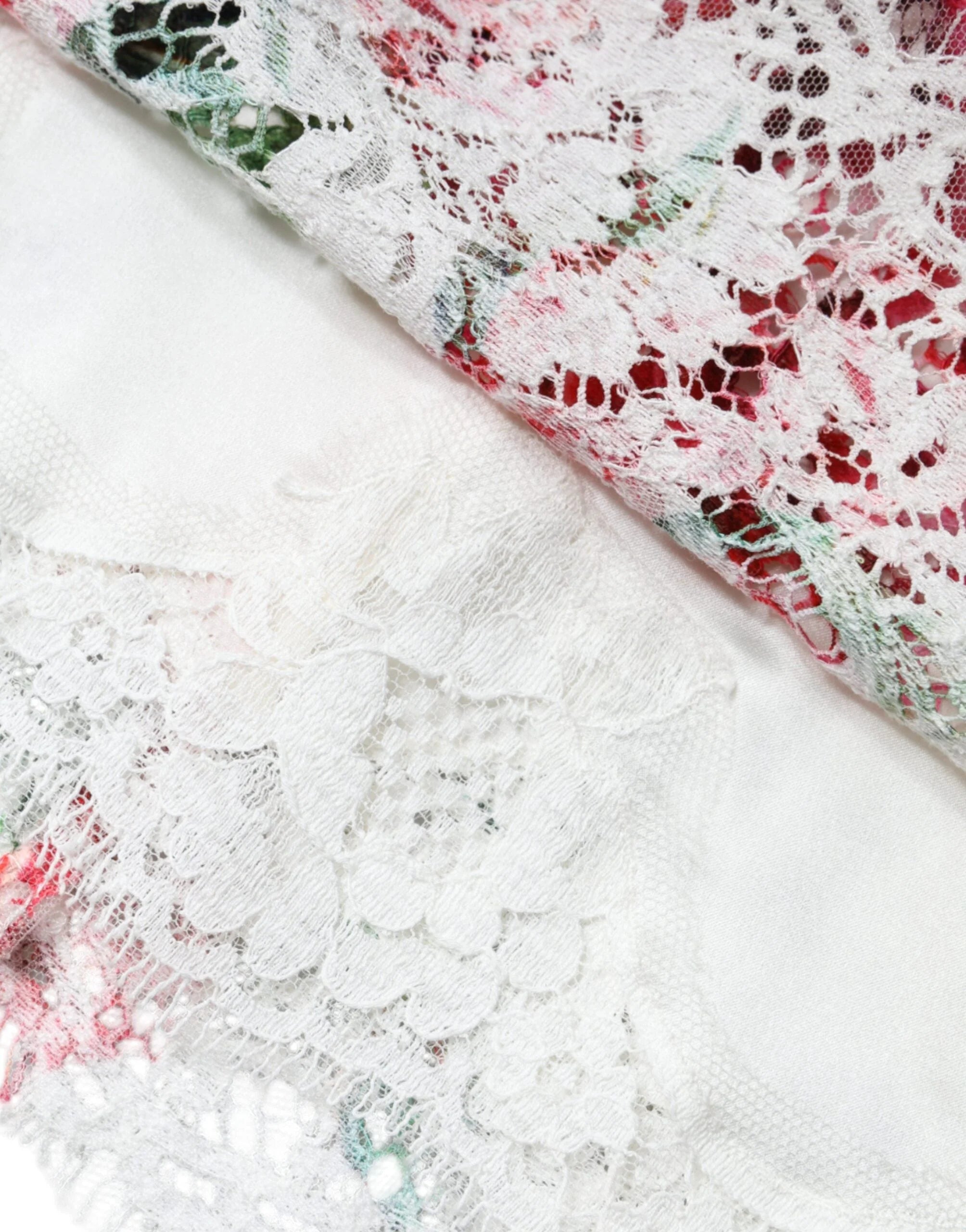 Dolce & Gabbana White Peony Lace Short Sleeves Blouse Top - Blouses