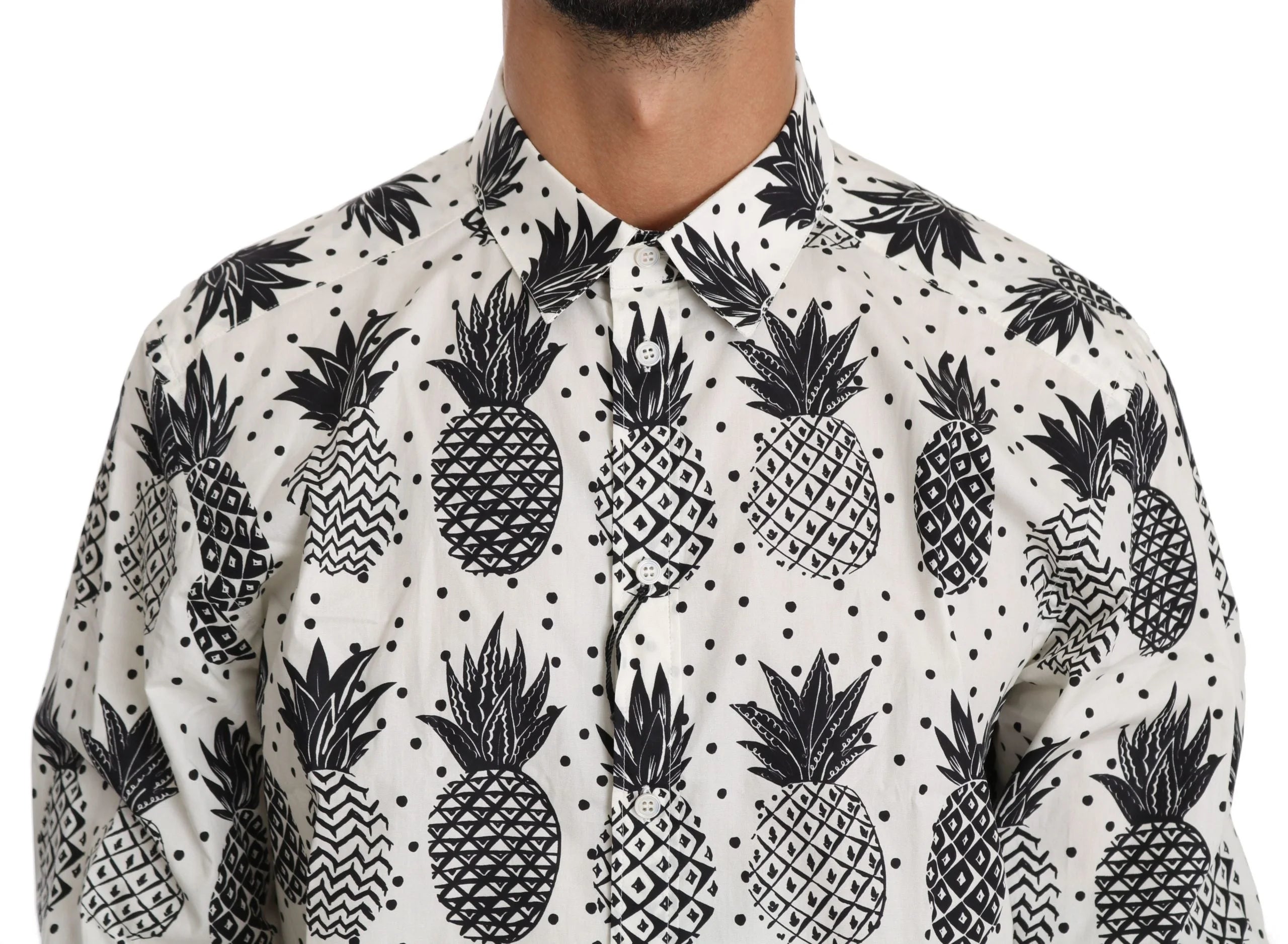 Dolce & Gabbana White Pineapple Cotton Top Shirt - Shirts
