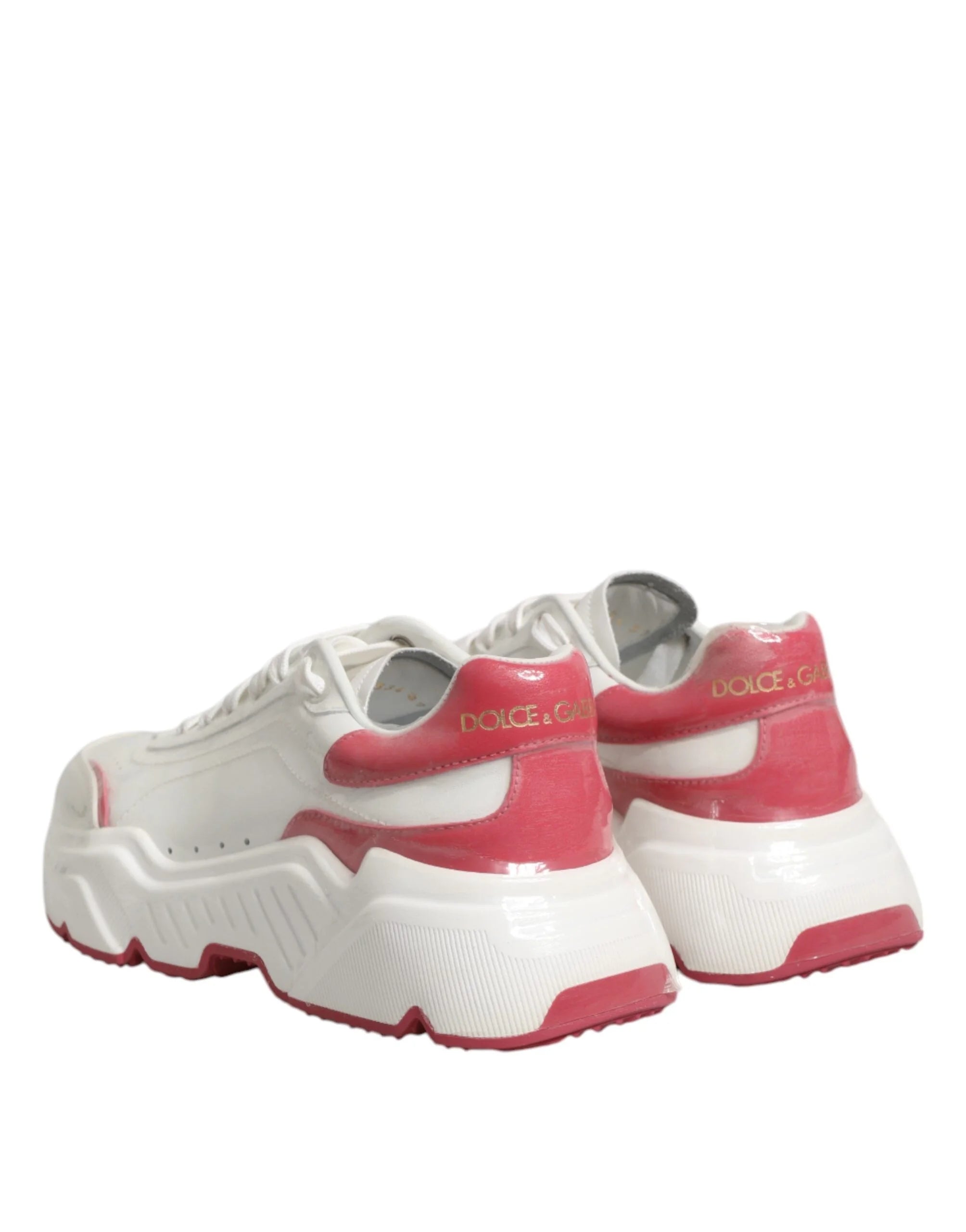 Dolce & Gabbana White Pink Daymaster Low Top Sneakers Shoes - Sneakers