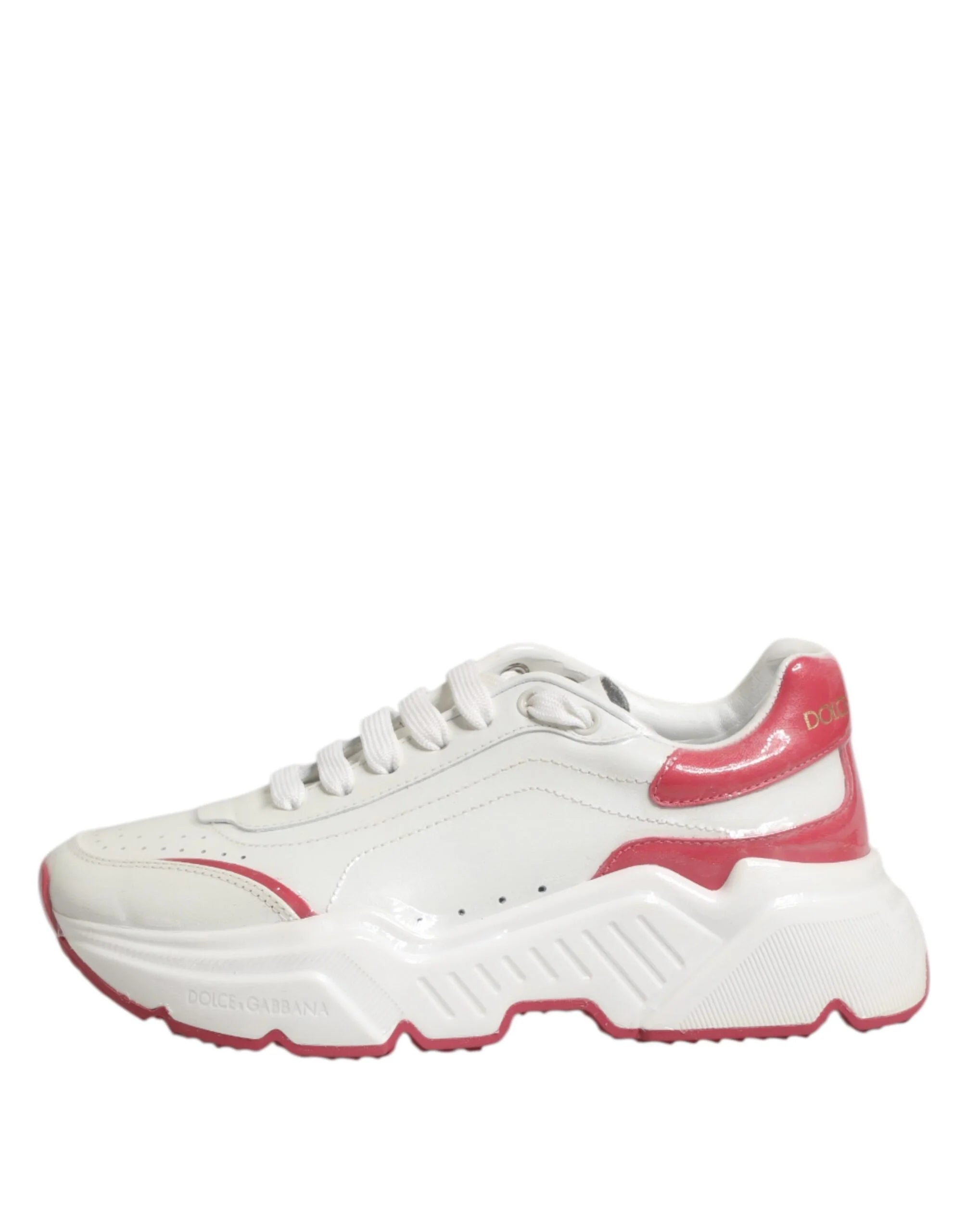 Dolce & Gabbana White Pink Daymaster Low Top Sneakers Shoes - Sneakers