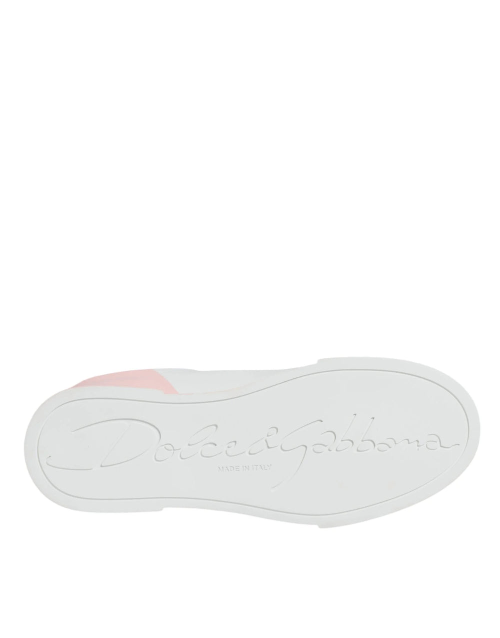 Dolce & Gabbana White Pink Portofino Low Top Sneakers Shoes - EU35/US4.5 - Sneakers